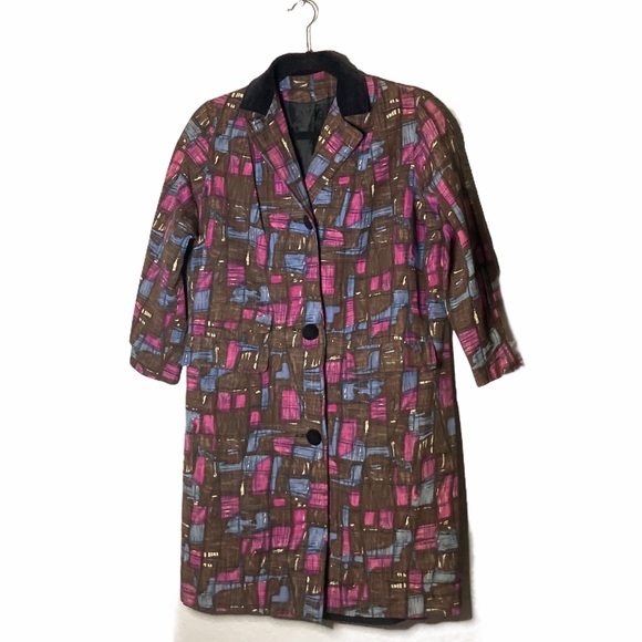 VTG Handmade Geometric Watercolor Lightweight Coat
